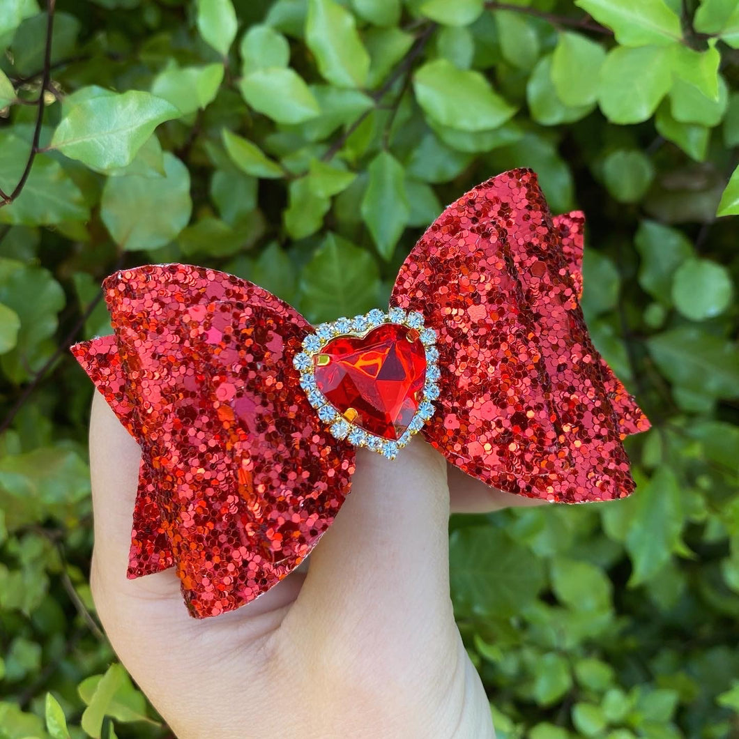 Classic Red Embellished Dolly Bow