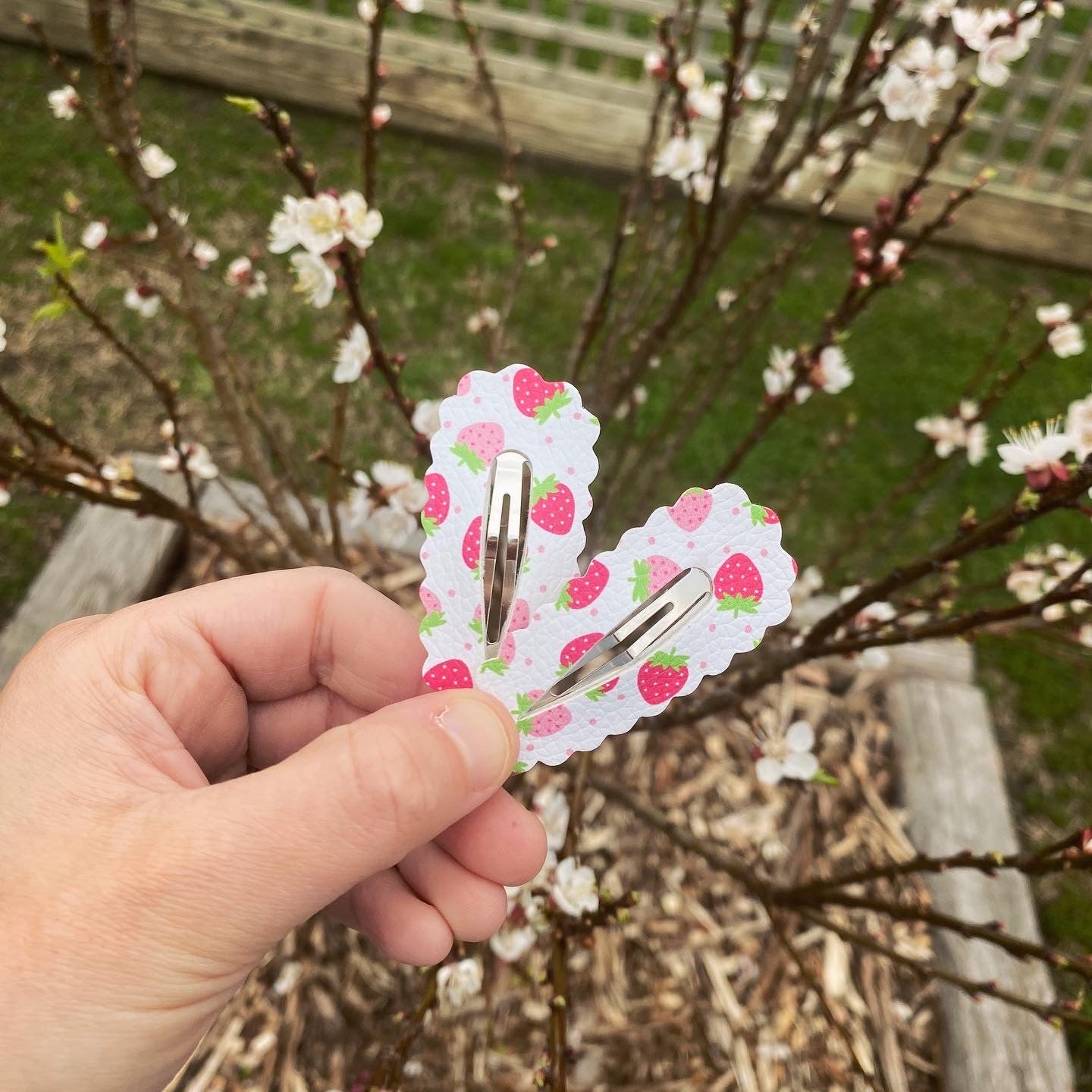 Strawberry Shortcake Scalloped Snap Clip