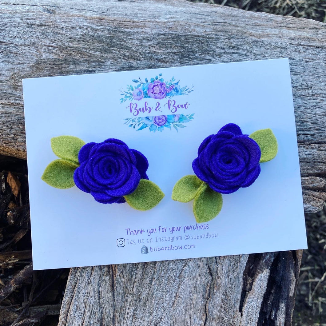 Mini Felt Bloom Piggys (Indigo)