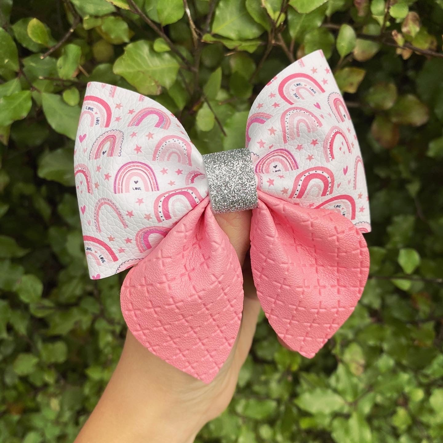 Pink Rainbow Sailor Bow