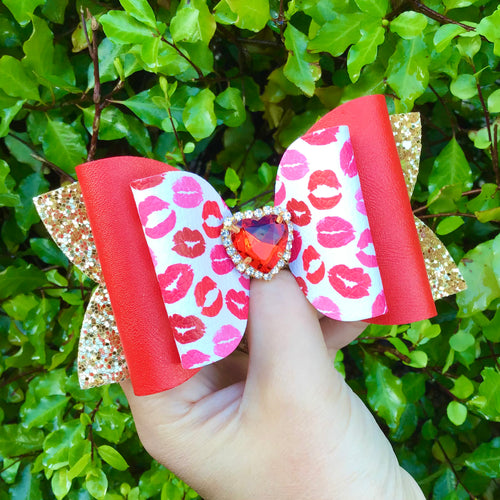 Red Embellished Kisses Bow