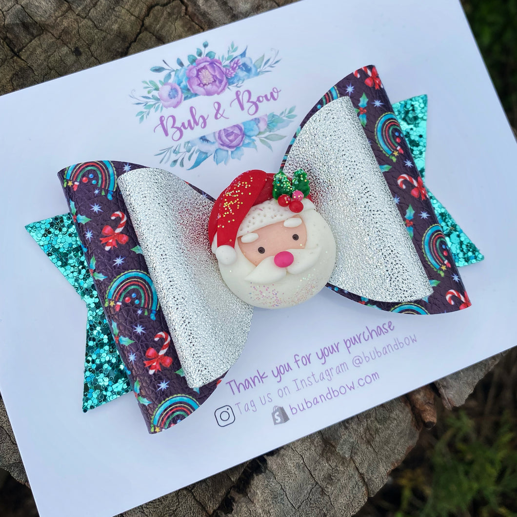 Santa Large Dolly Clay bow