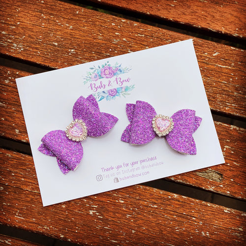 Heart Embellished Mini Beauty Bows