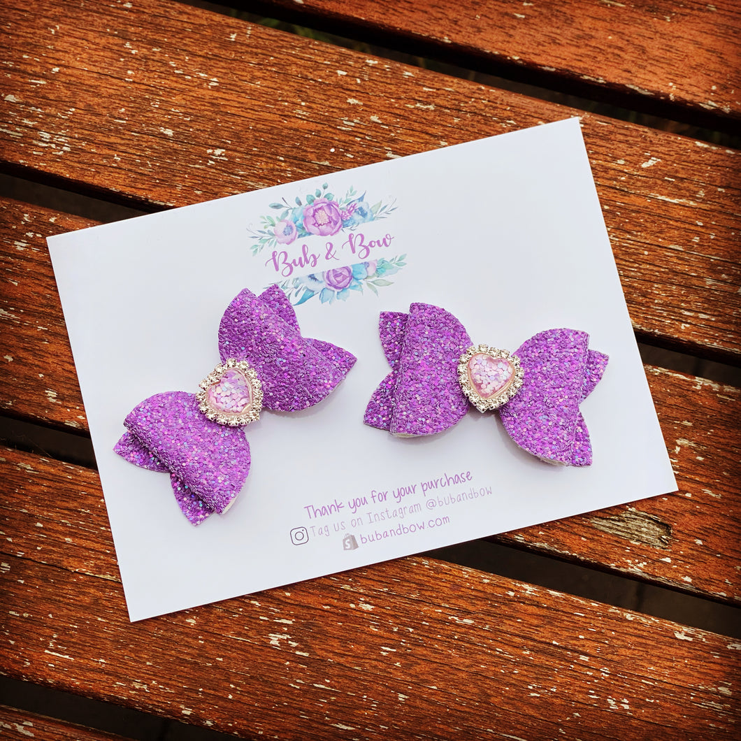 Heart Embellished Mini Beauty Bows