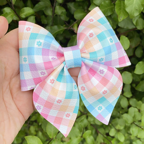 Pastel Gingham Large Sailor Bow