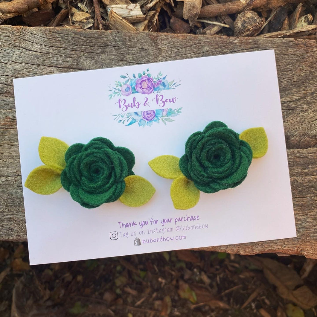 Mini Felt Bloom Piggys (Billiard Green)