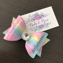 Load image into Gallery viewer, Rainbow Lace Jewel Large Dolly Bow