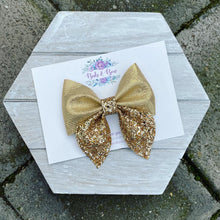 Load image into Gallery viewer, Metallic Floral Embossed Sailor Bow