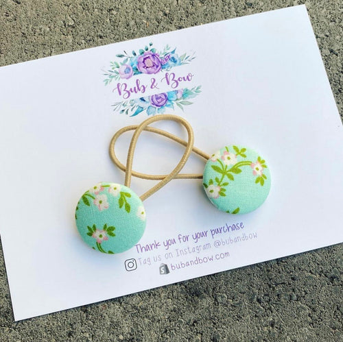 Fabric Button Hair Ties