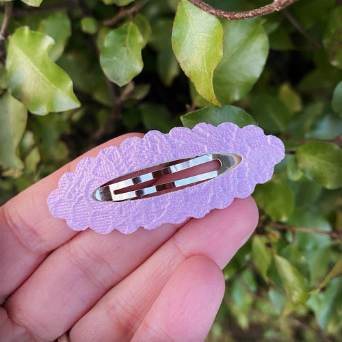 LILAC PINK Gelato Oval Scalloped Snap Clip (5cm)