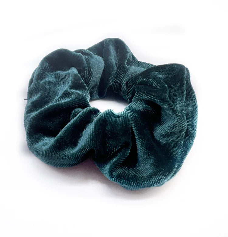 Teal Velvet Scrunchie