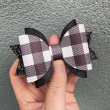 Load image into Gallery viewer, Black Plaid Midi Maria bow