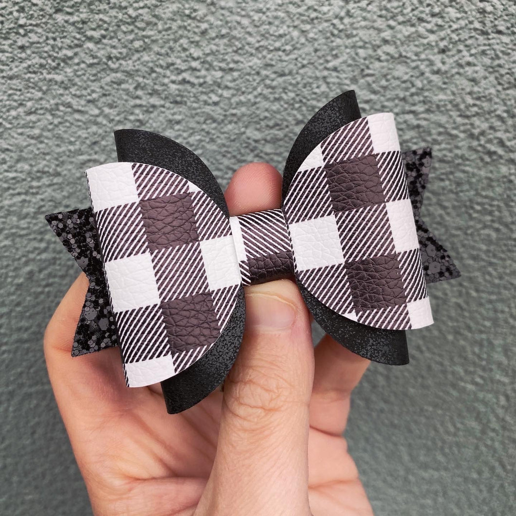 Black Plaid Midi Maria bow