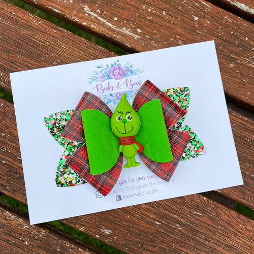 Mr Grinch LilyStar Clay Bow