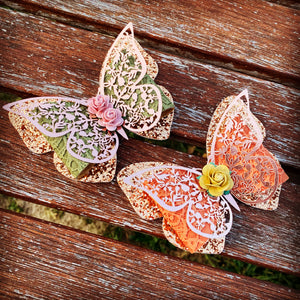 Filigree Butterfly Bow (RG/ Kharki)