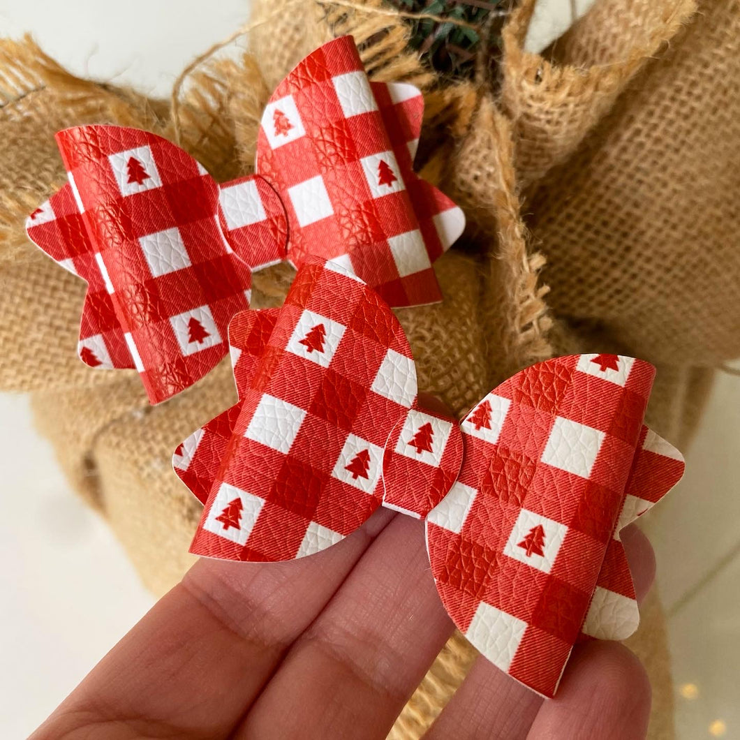 Red Christmas Gingham Mini Kiarah bows