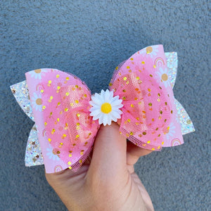 Daisy Tulle bow (12cm)