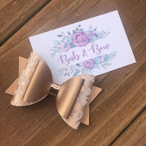 Rose Gold Lace Dolly bow