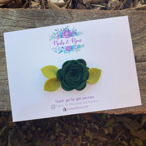 Mini Felt Bloom (Hunter Green)