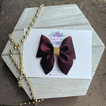 Load image into Gallery viewer, Metallic Embossed Medium Sailor Bow (Wine)