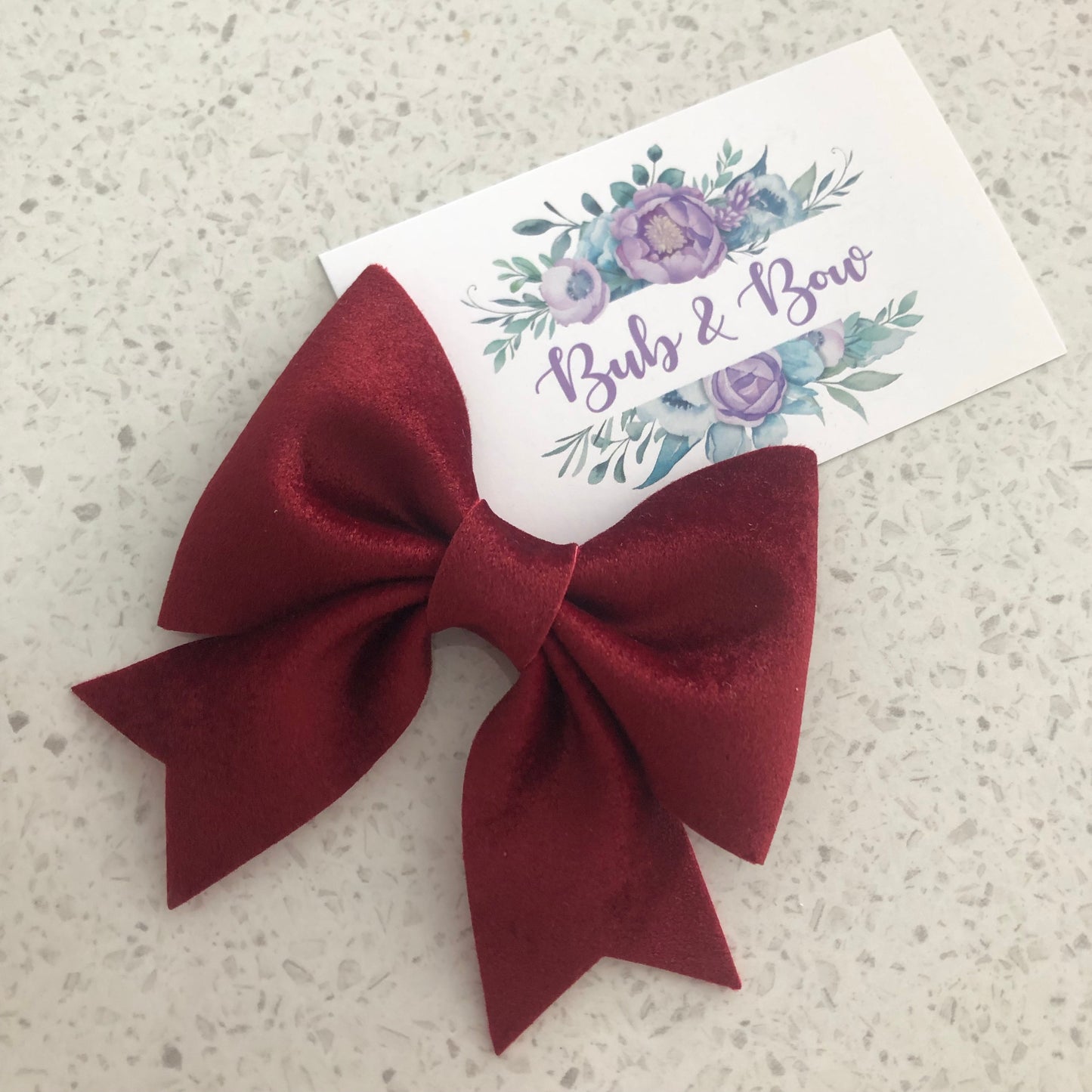 Wine Velvet Makayla Bow