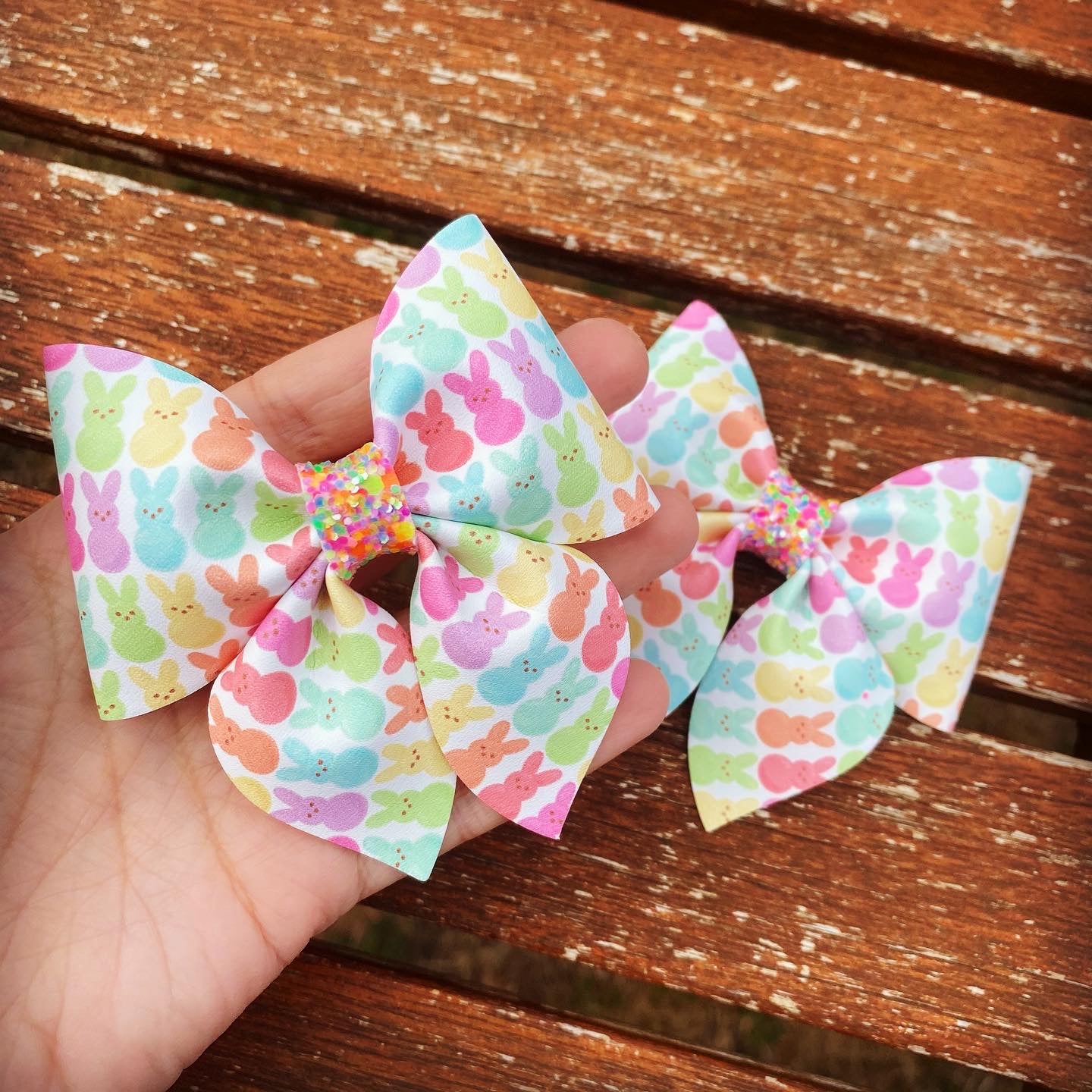 Rainbow Bunny Medium Sailor bow