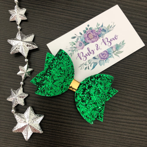 Classic Christmas 'Dolly' Glitter bow (single)