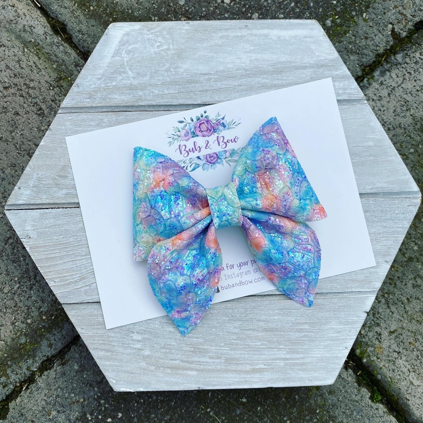 Watercolour Lace Sailor Bow