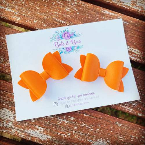 Orange Smooth Mini Beauty Piggy Clips