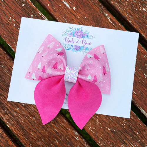 Pink Christmas Sailor bow