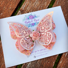 Load image into Gallery viewer, Filigree Butterfly Bow (RG/ Blush)