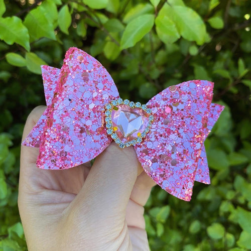 Classic Pink Embellished Dolly Bow