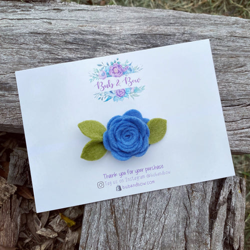 Mini Felt Bloom (Whale Blue)