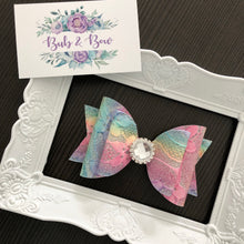 Load image into Gallery viewer, Rainbow Lace Jewel Large Dolly Bow