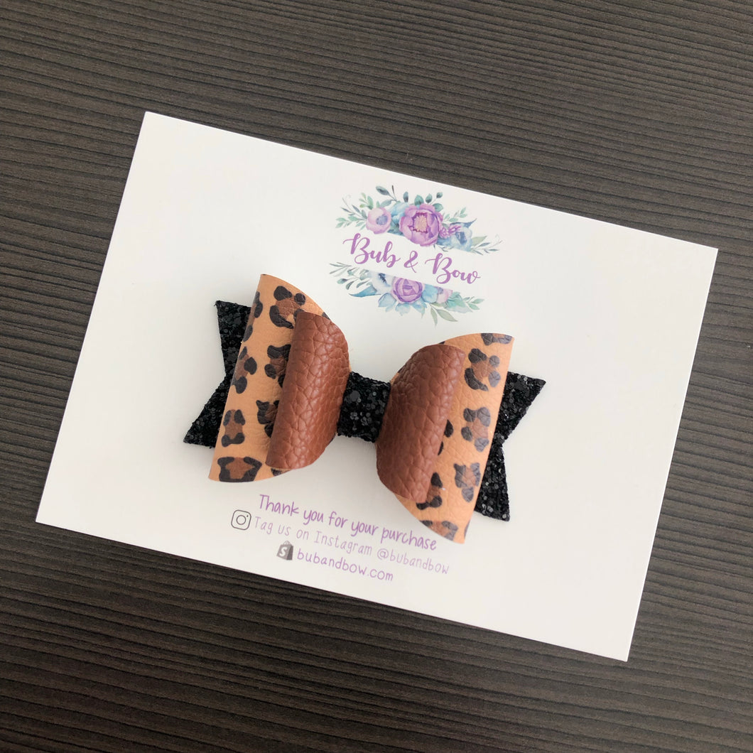 ‘Dolly' Brown Leopard Bow