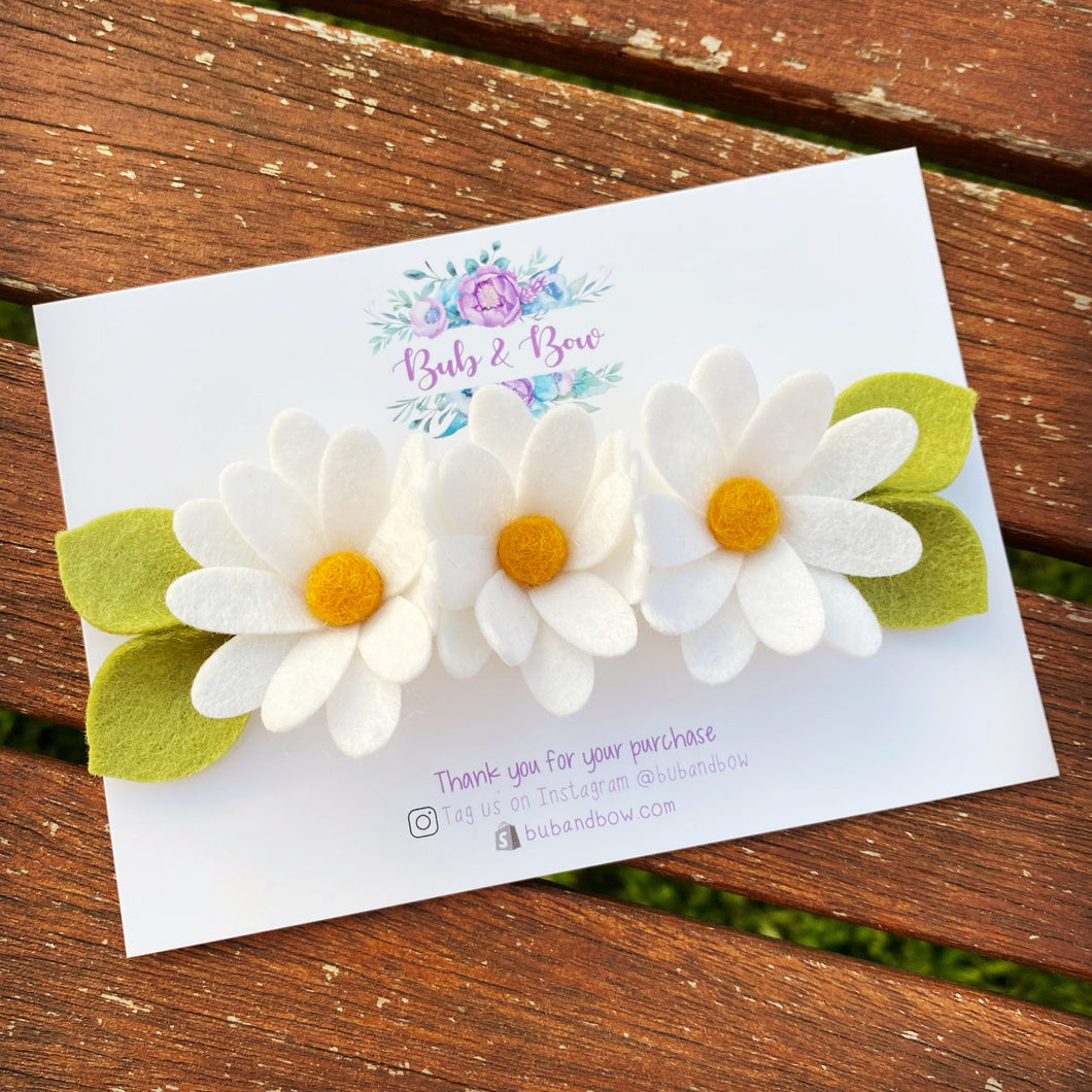 Felt Daisy Trio Crown (Mustard)