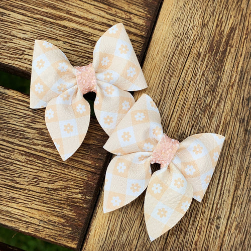 Blossom Gingham (Yellow) Mini Sailor Bow