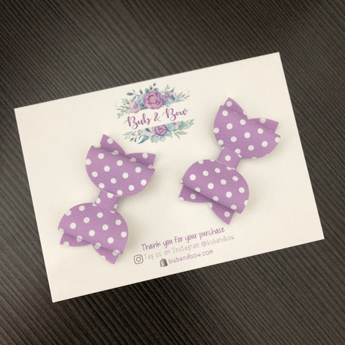 Lilac Polka Dot Mini Beauty bows