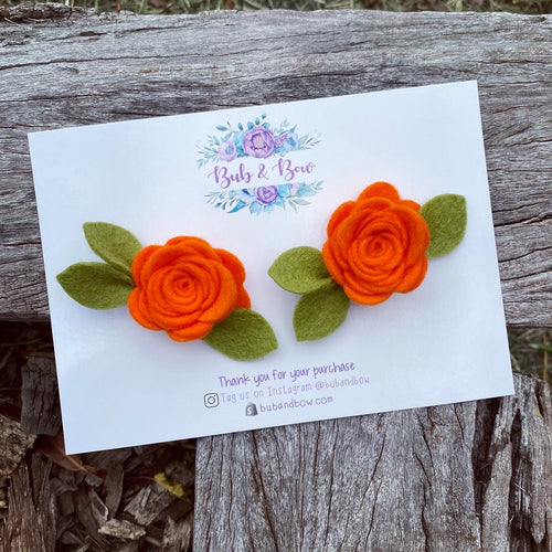 Mini Felt Bloom Piggys (Light Orange)