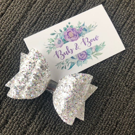 Diamond Dazzle ‘Dolly’ Bow (White)