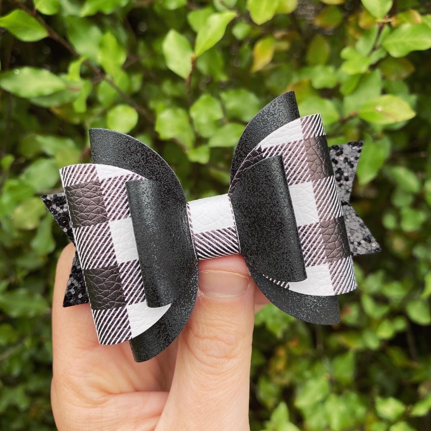 Black Plaid Midi Maria bow