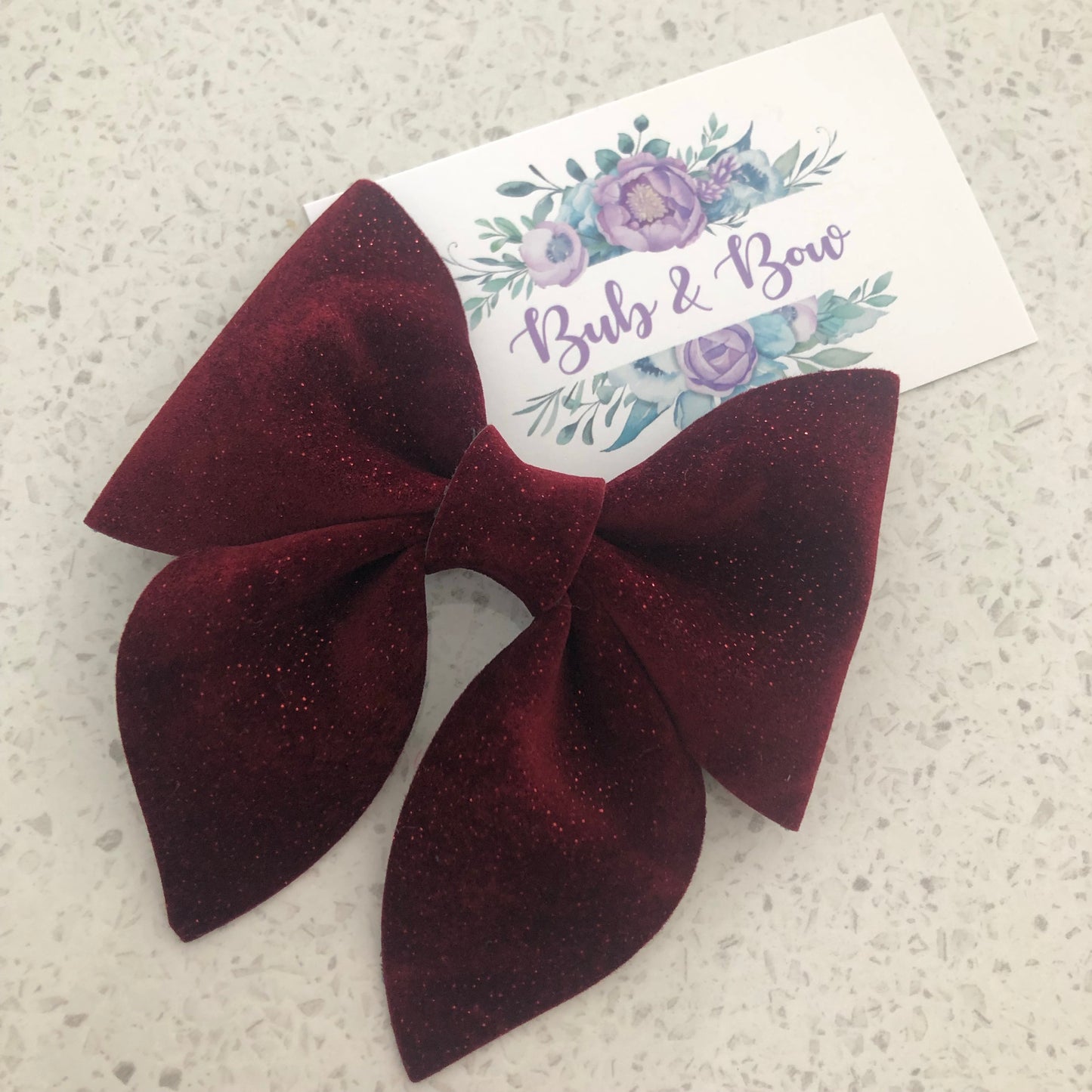 Ruby Shimmer Velvet Sailor Bow