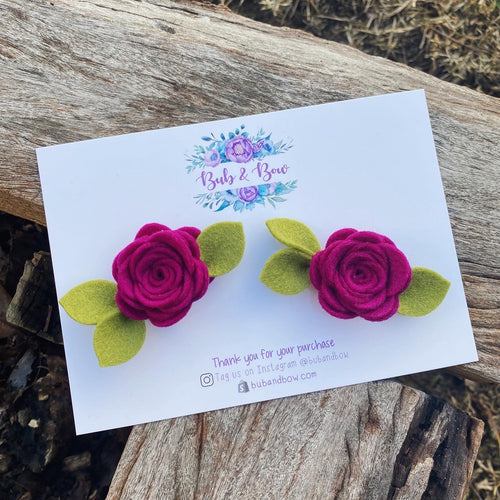 Mini Felt Bloom Piggys (Berry)