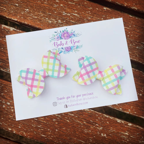 Pastel Plaid Mini Beauty bows