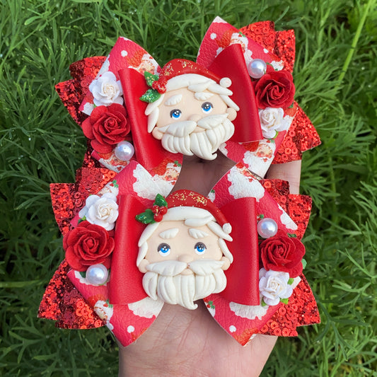 Red Classic Santa Clay bow