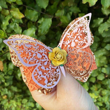 Load image into Gallery viewer, Filigree Butterfly Bow (RG/ Terracotta)