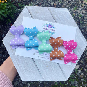 Polka Dot Mini Beauty Piggy Clips (Set of 5)