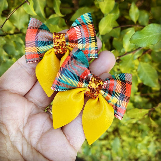 Autumn Tartan Mini Sailor bows