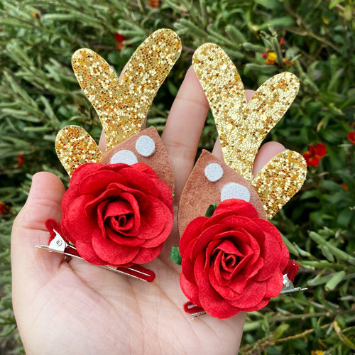 Large Mulberry Reindeer Clips