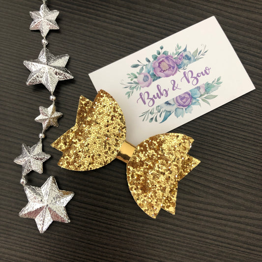 Classic Christmas 'Dolly' Glitter bow (single)